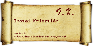 Inotai Krisztián névjegykártya